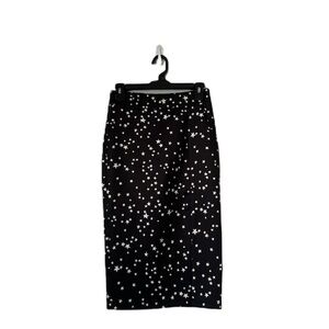 Gianni Bini Black White Star Patterned Skirt